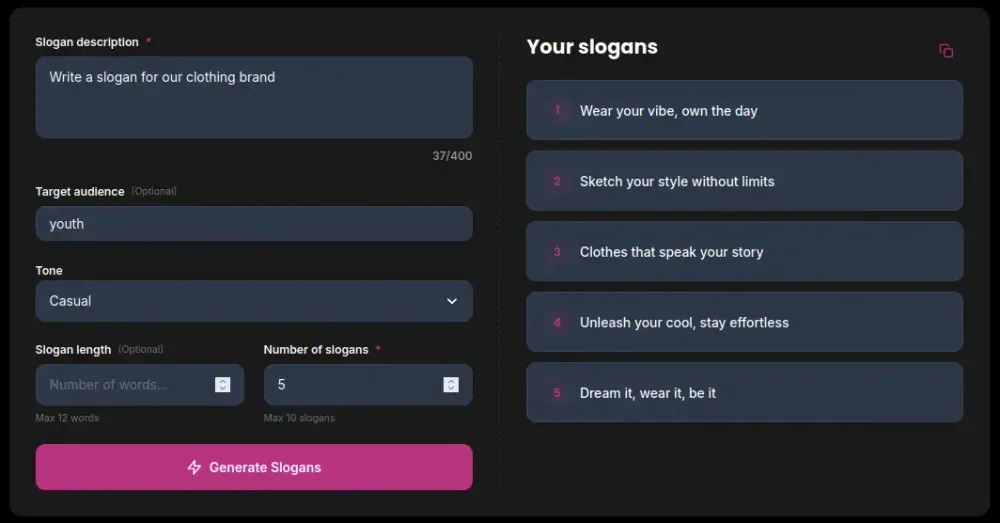 NetusAI slogan generator, NetusAI