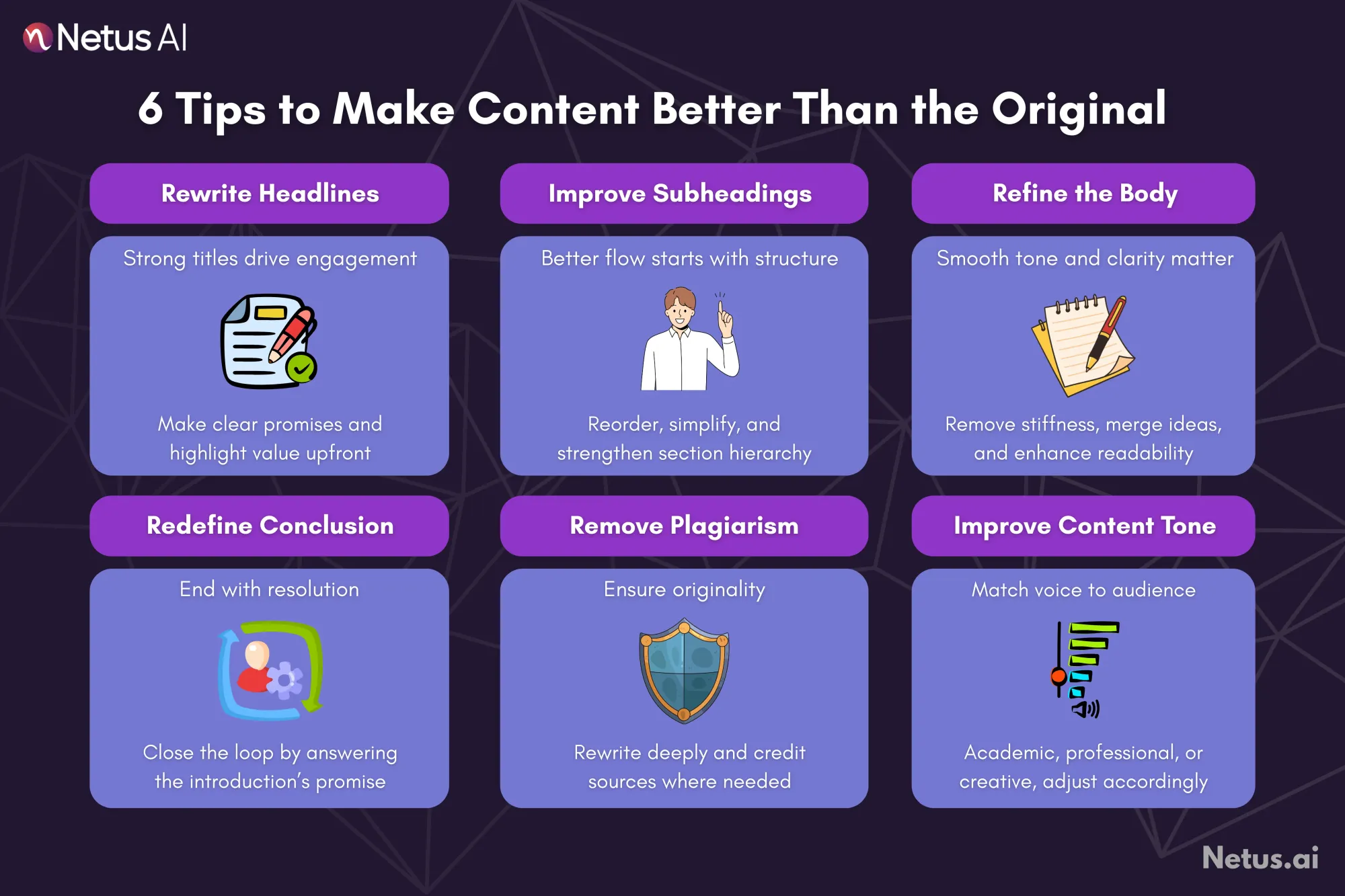 6 tips to make content better than the original, NetusAI