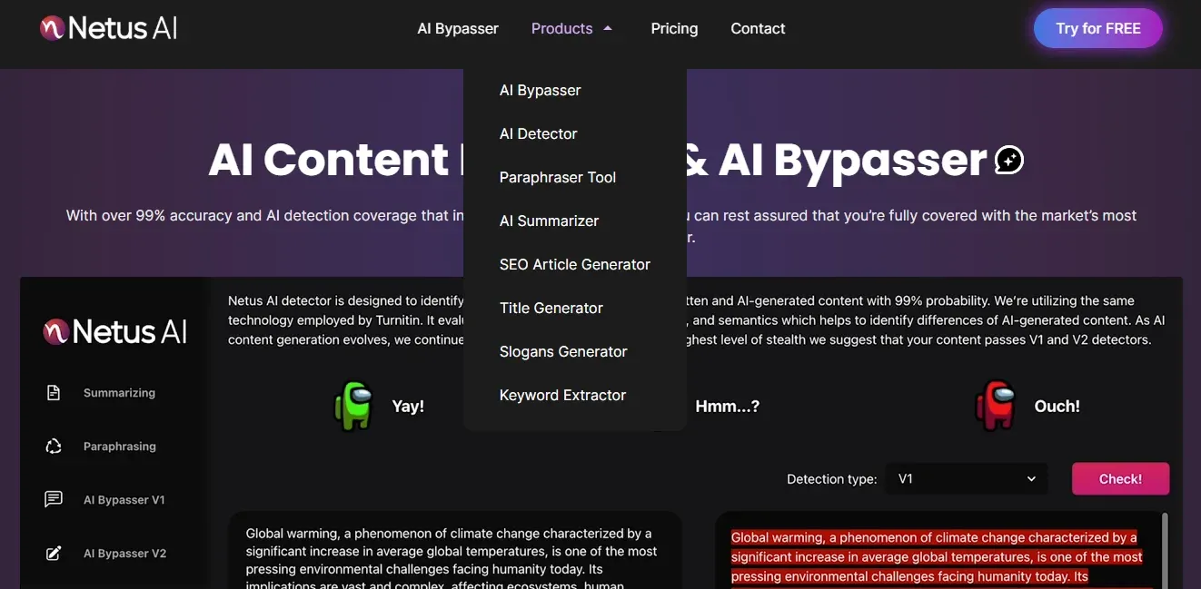 Netus is shown displaying its features.
