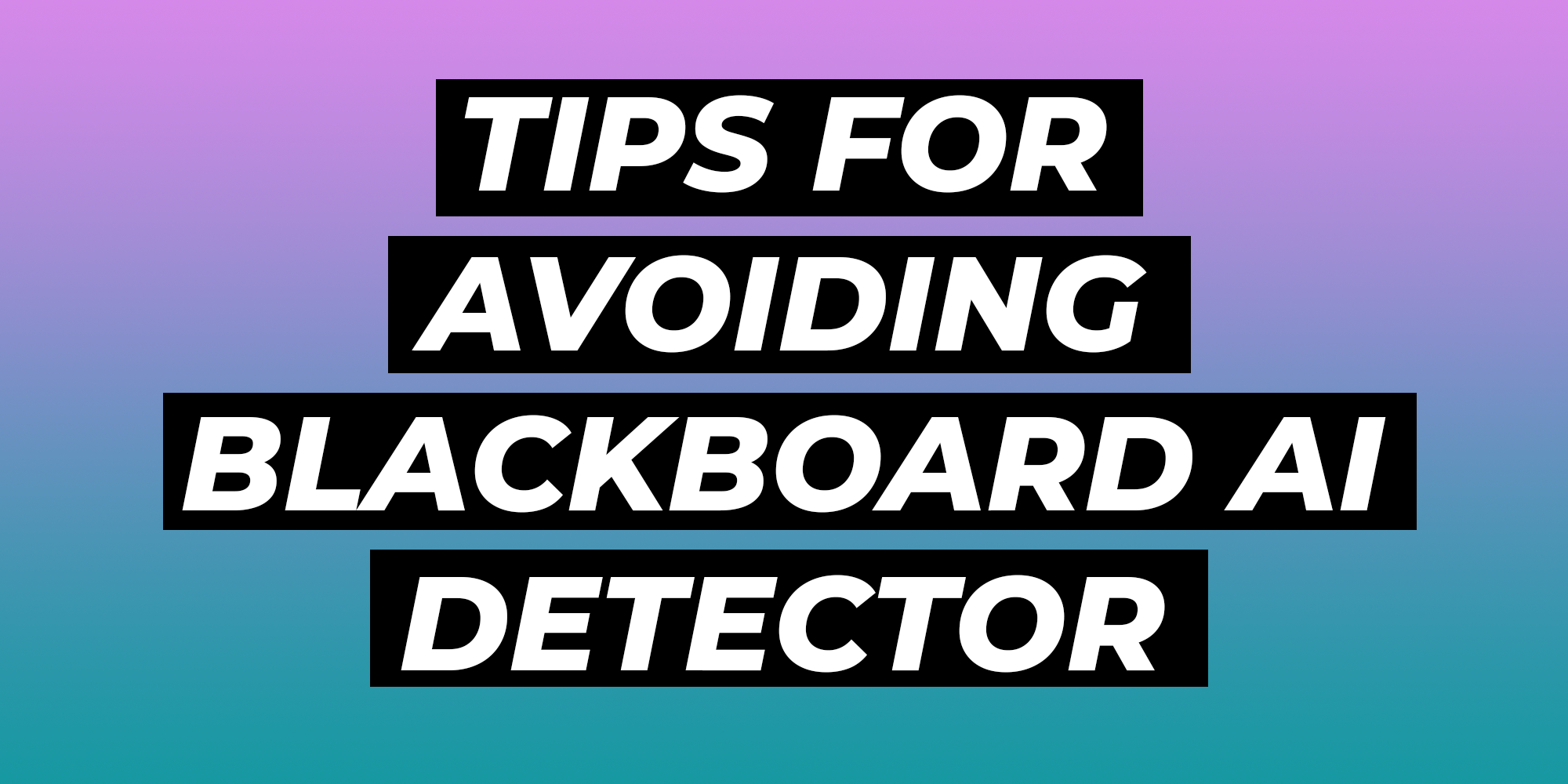 machine learning detection blackboard