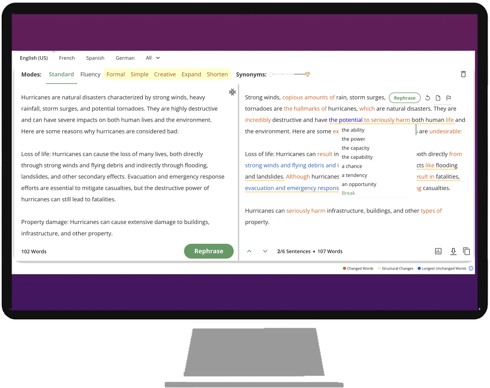 paraphrase to remove plagiarism