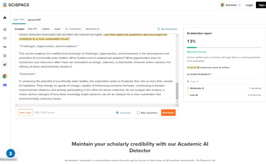 scispace ai detector free