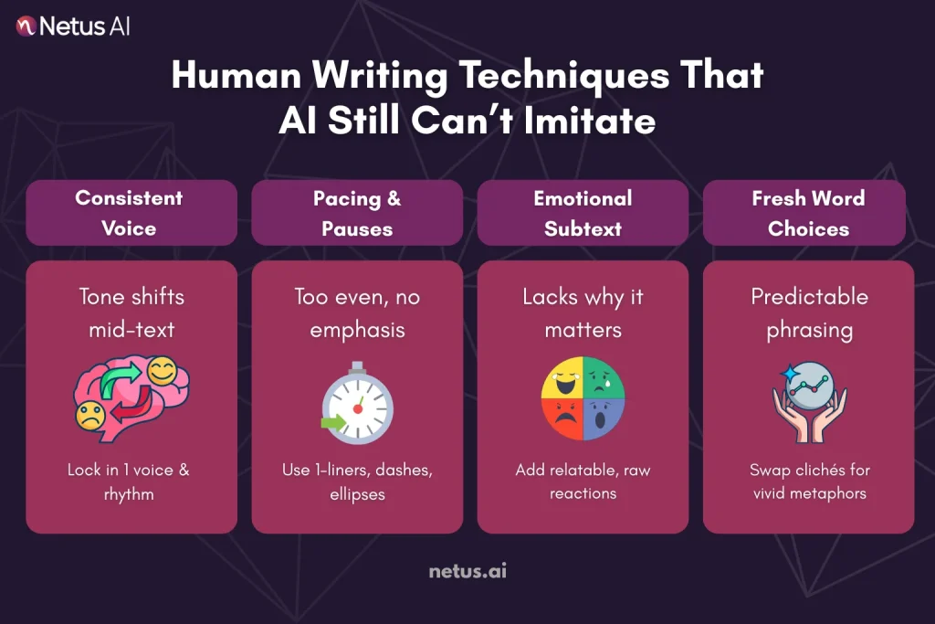 Human Writing Techniques That AI Still Can’t Imitate, NetusAI