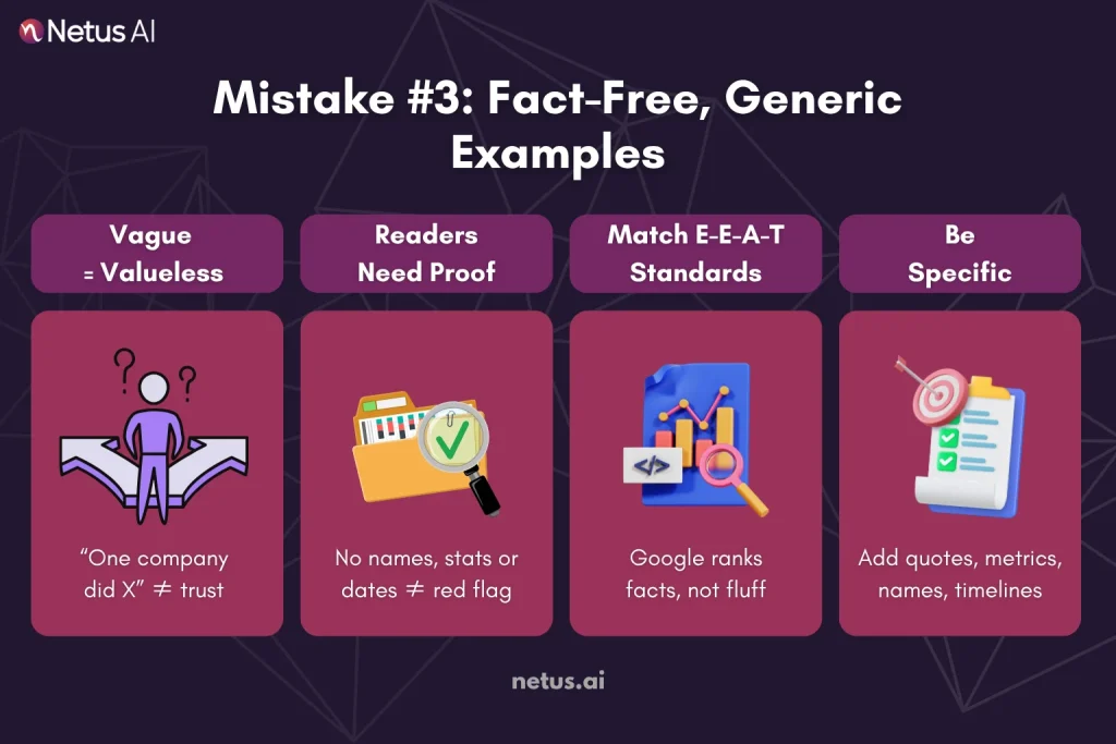 Mistake #3: Fact-Free, Generic Examples That Make AI Writing Obvious, NetusAI