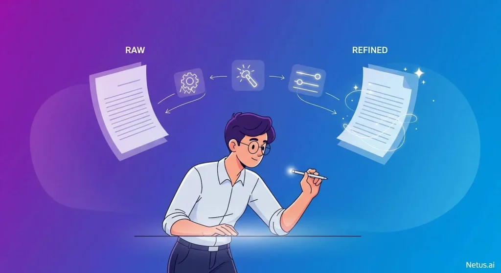 Evaluate the use of generative AI editing tools, NetusAI