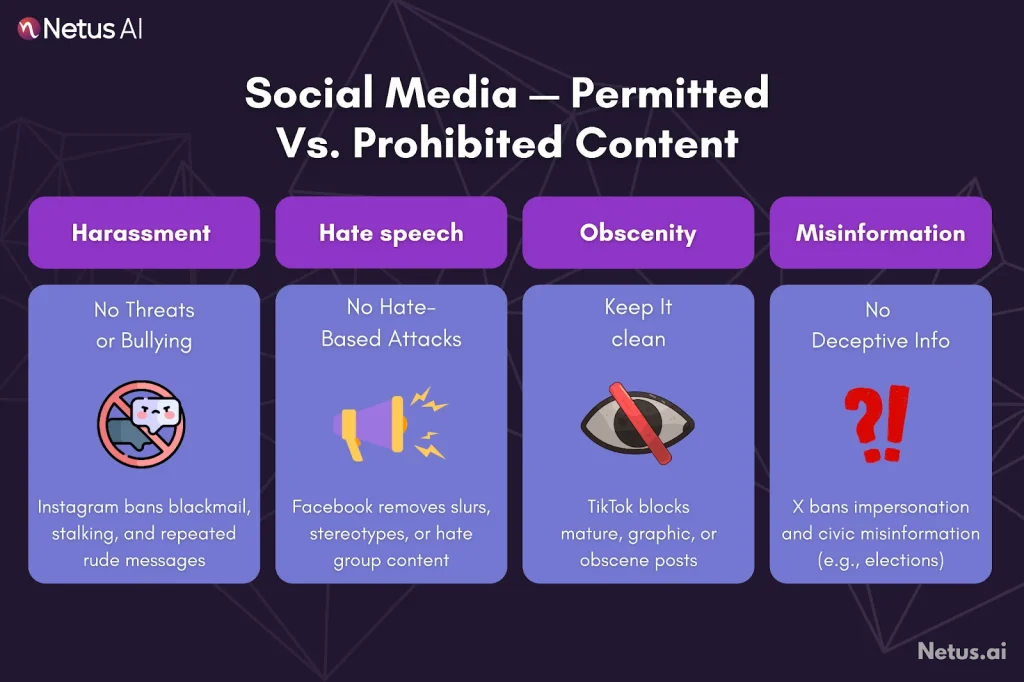 Social Media: Permitted and prohibited content, NetusAI