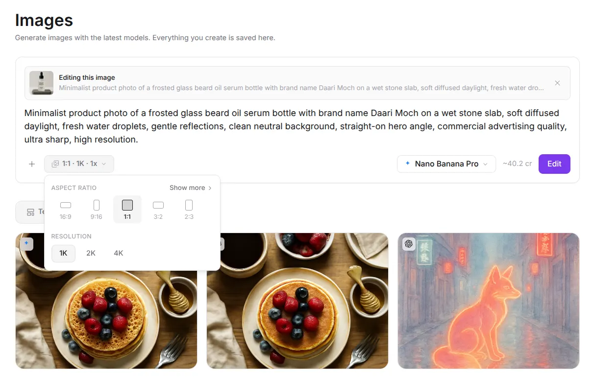 Editing a generated image in Netus AI by uploading a picture and describing the change
