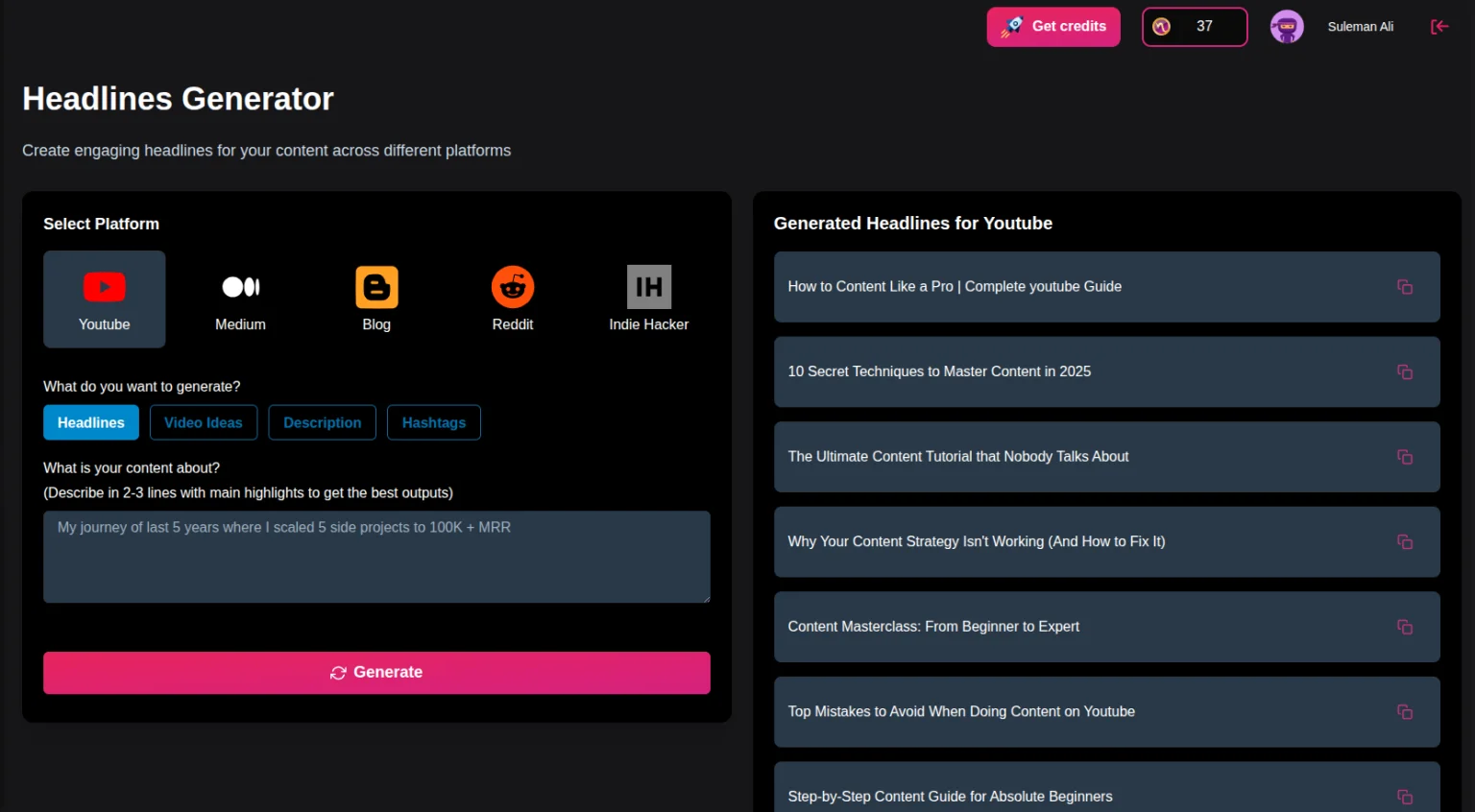 NetusAI Keyword Extractor App Page, NetusAI