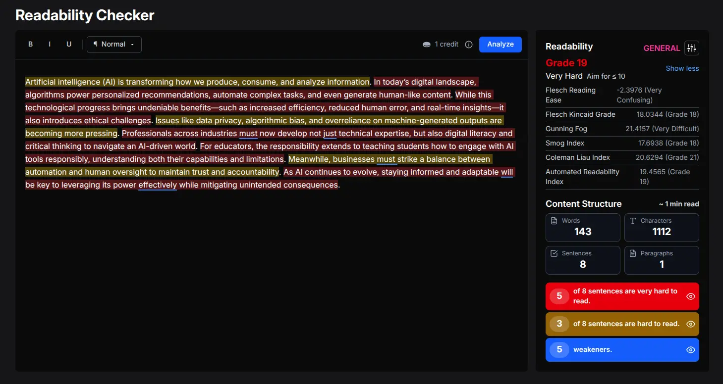 Product image for Readability checker