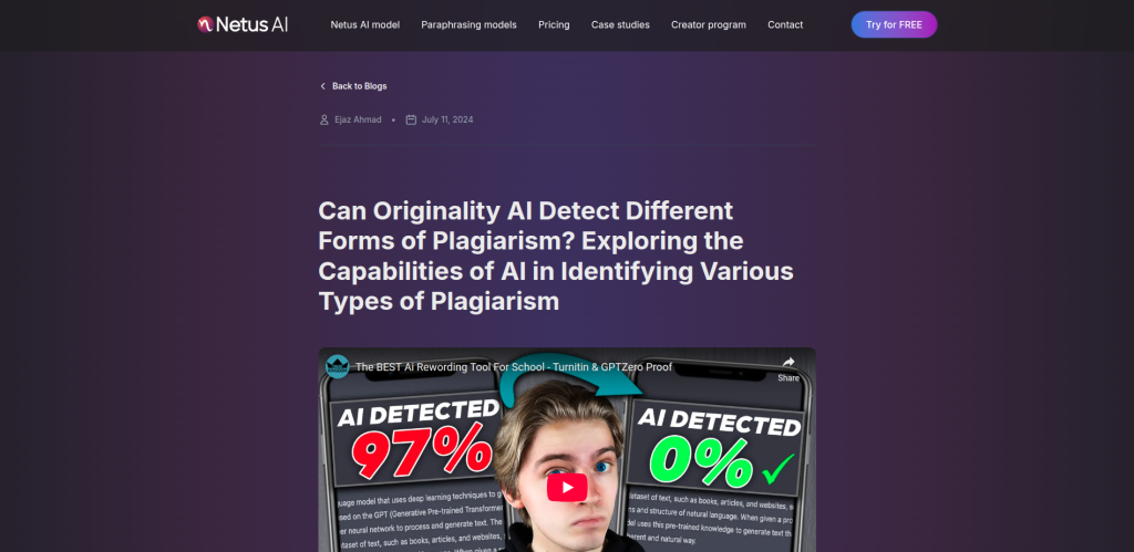 Can Originality AI Detect Different Forms of Plagiarism? Exploring the Capabilities of AI in Identifying Various Types of Plagiarism