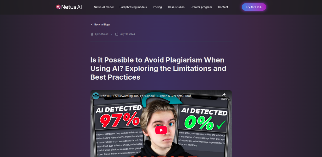 Is it Possible to Avoid Plagiarism When Using AI? Exploring the Limitations and Best Practices