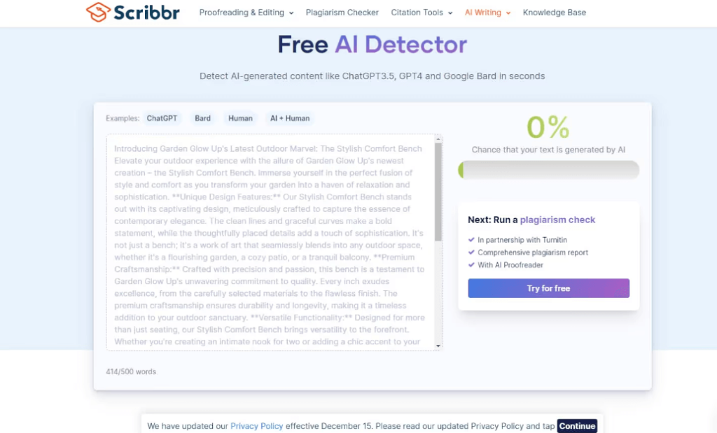 scribbr ai checker alternatives