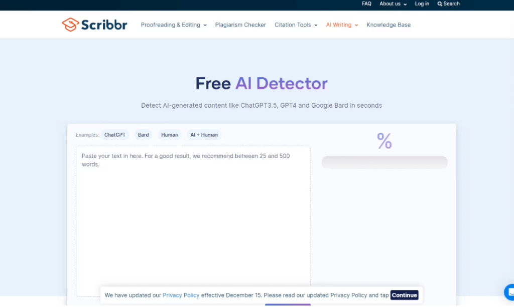 scribbr ai checker pricing